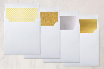 Take your wedding invitations to the next level by adding envelope liners in glitter!