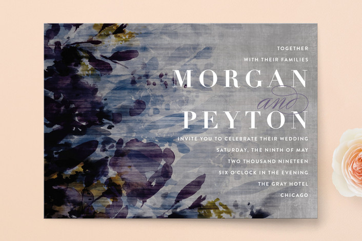 We love this invitation suite for a modern garden wedding. The deep colors look like a gorgeous floral painting and it's perfect for a romantic garden wedding. Find this invitation and more garden wedding inspiration on our blog, plus venues you need to see for your wedding day!