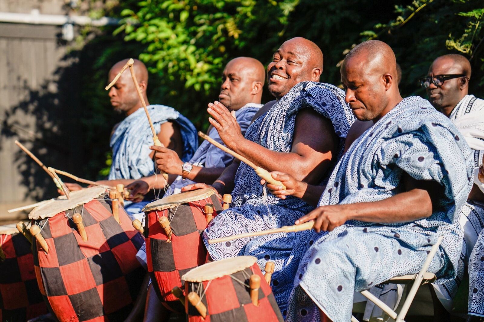Music for this Ghanaian ceremony honored the heritage of the groom. Check out all of the details from this garden wedding we planned at Grounds for Sculpture!