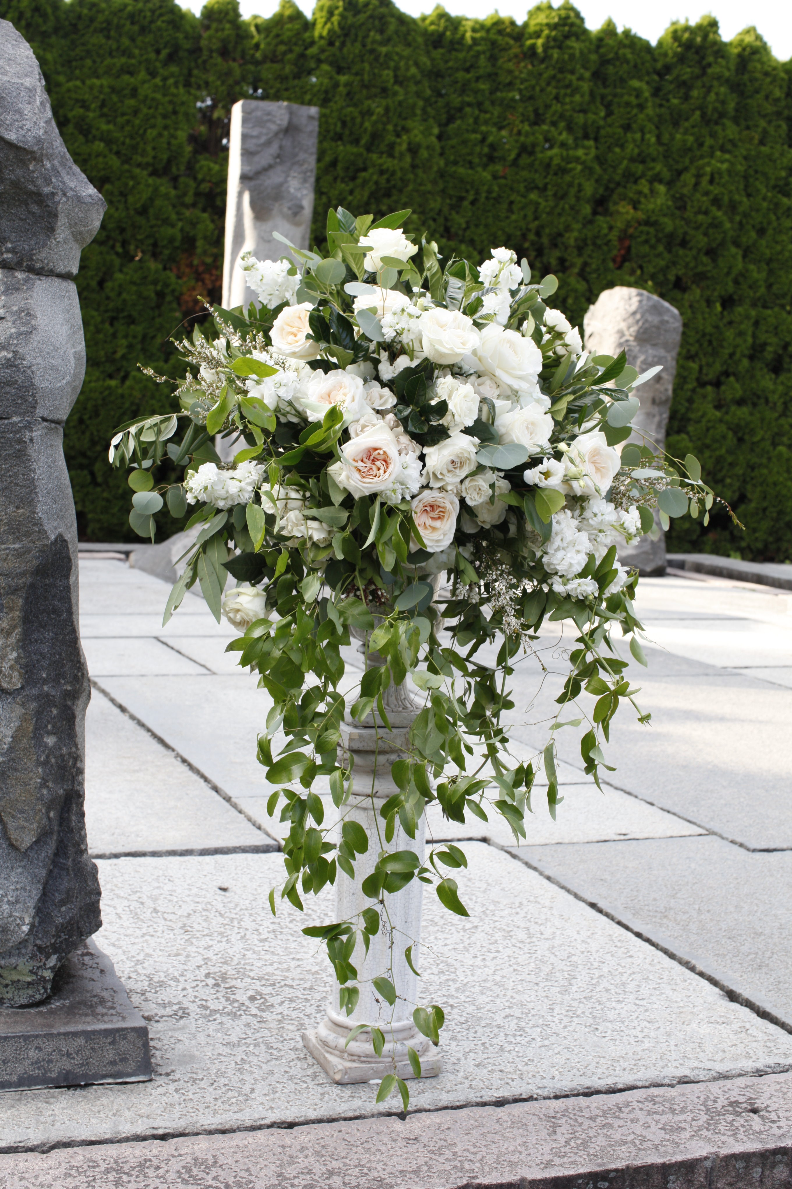 Boho chic and totally romantic ceremony florals for a summer wedding we planned at Grounds for Sculpture in Princeton. Read the blog to get inspired for your own garden wedding day!