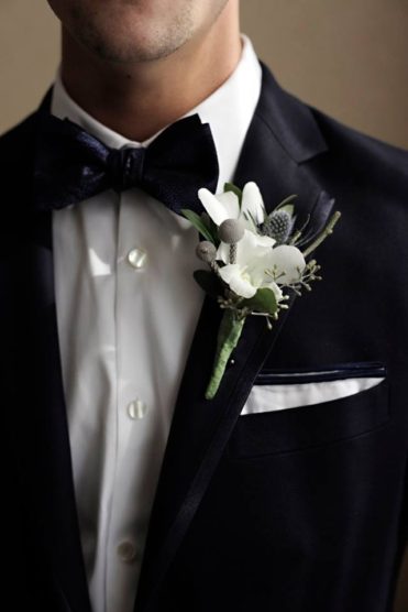 Groom's floral boutineer