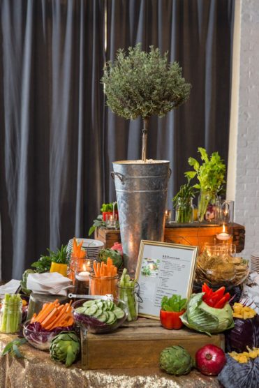 food display for a rehearsal dinner