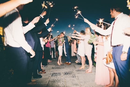 Sparkler exit at wedding