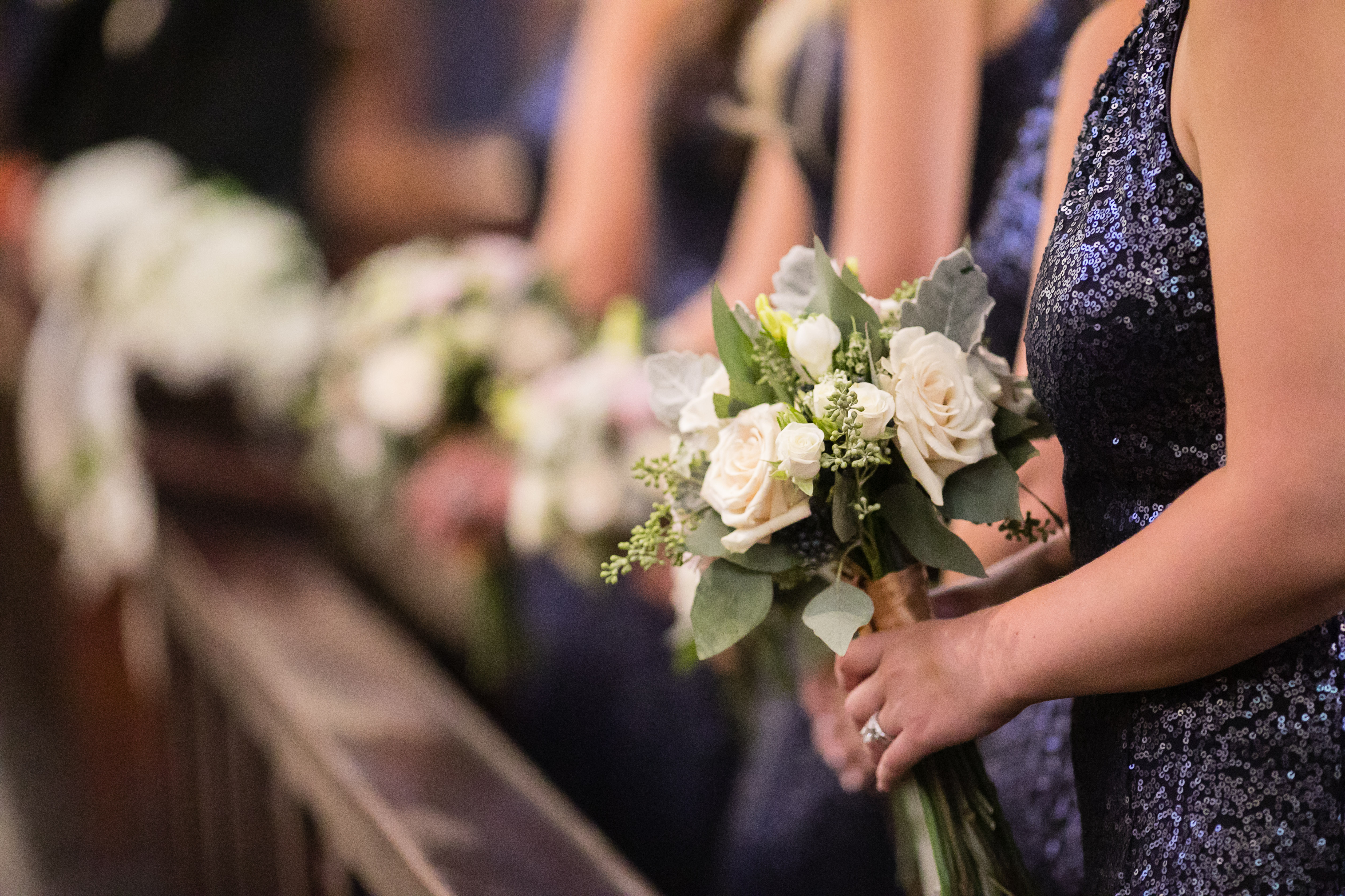 bridesmaids holding bouquets