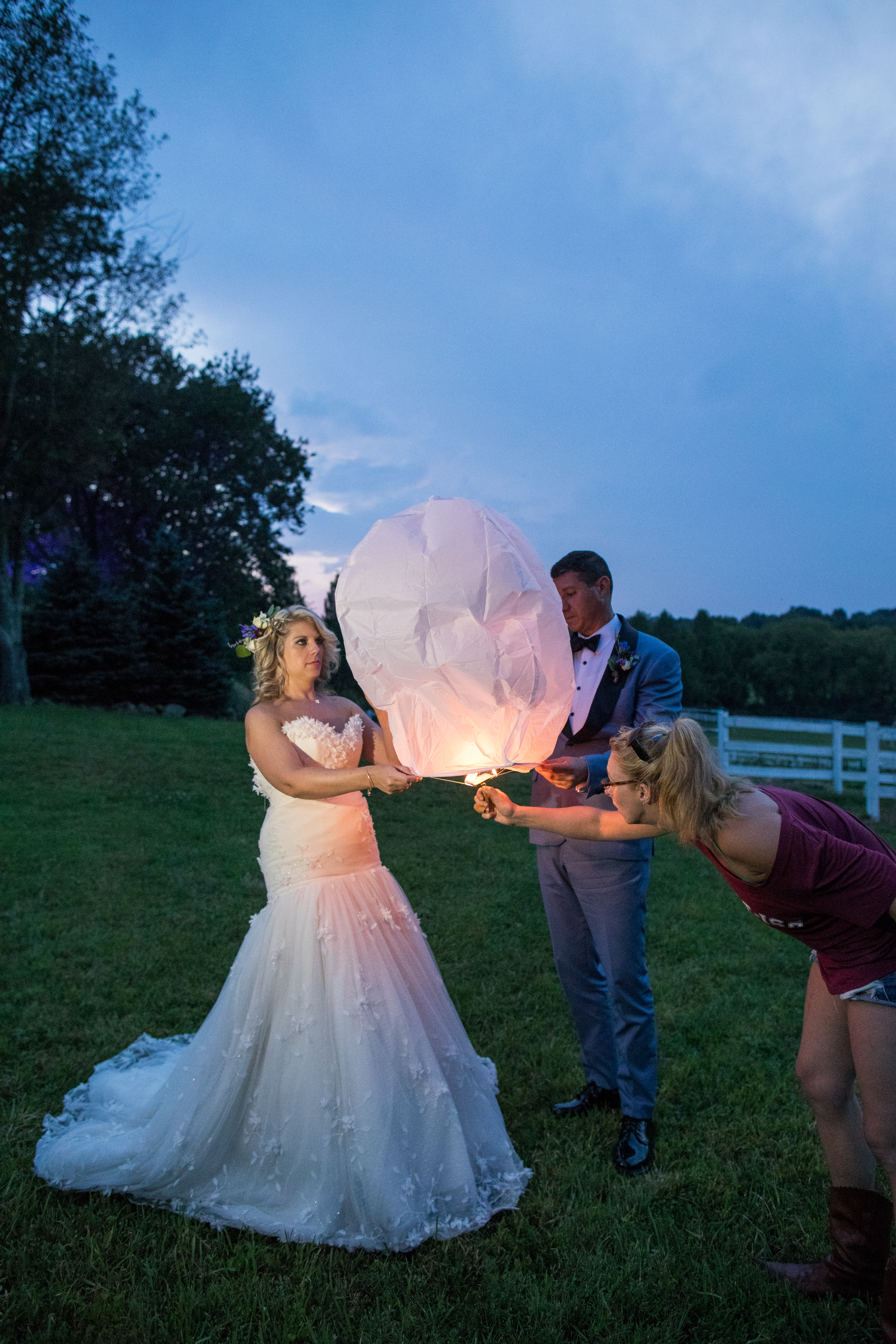 bride and groom wish lantern