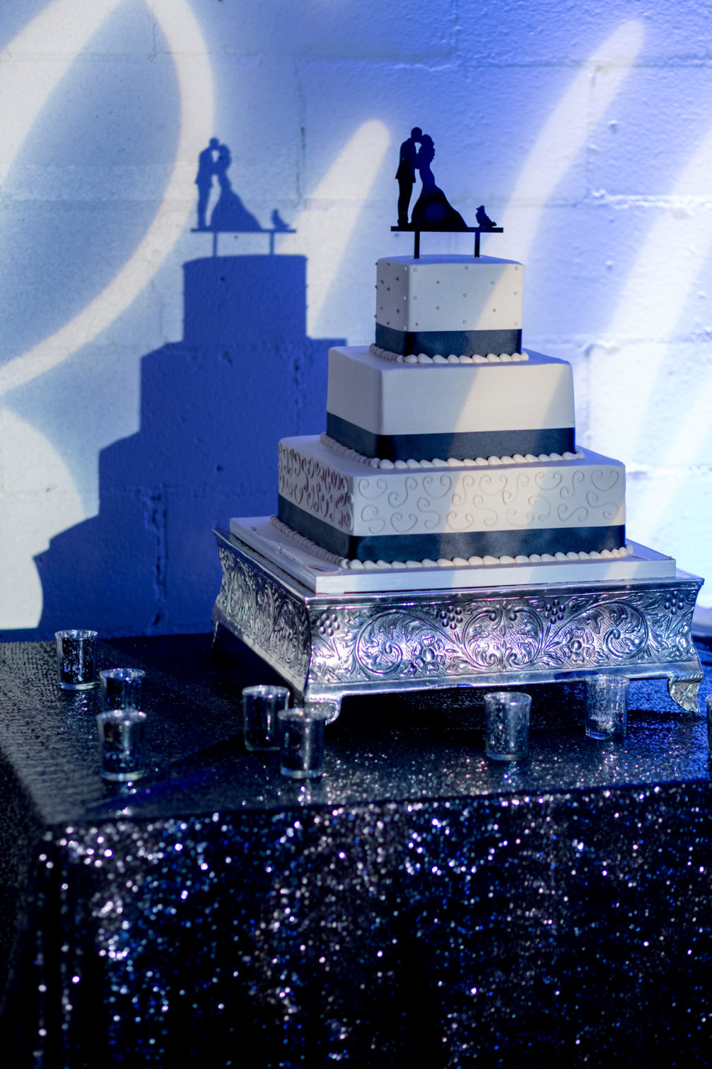 black and white wedding cake