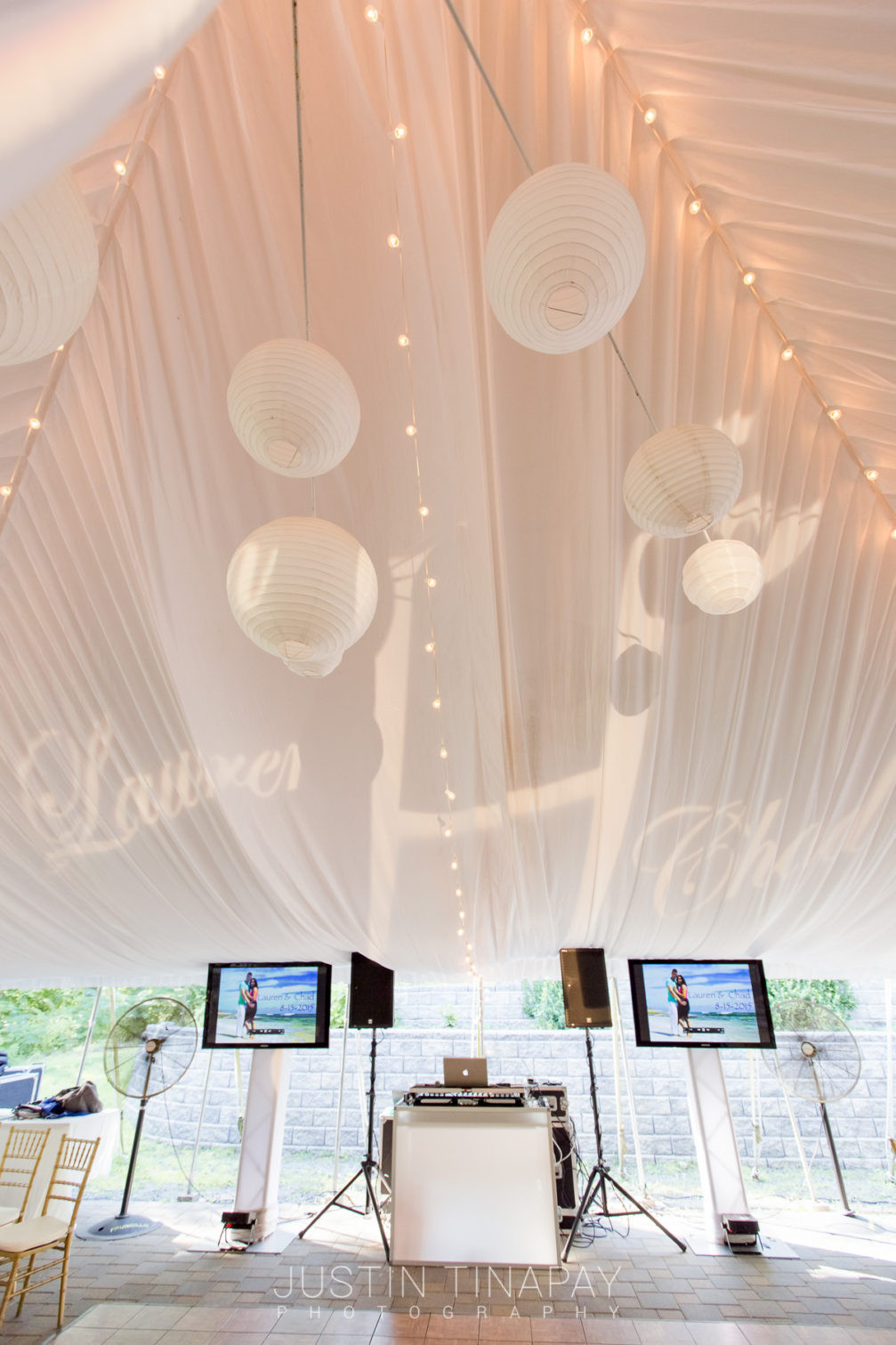 white tent outdoor wedding reception