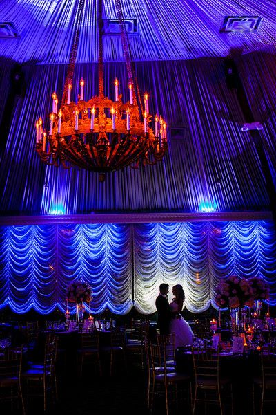 bride and groom shadow at wedding reception