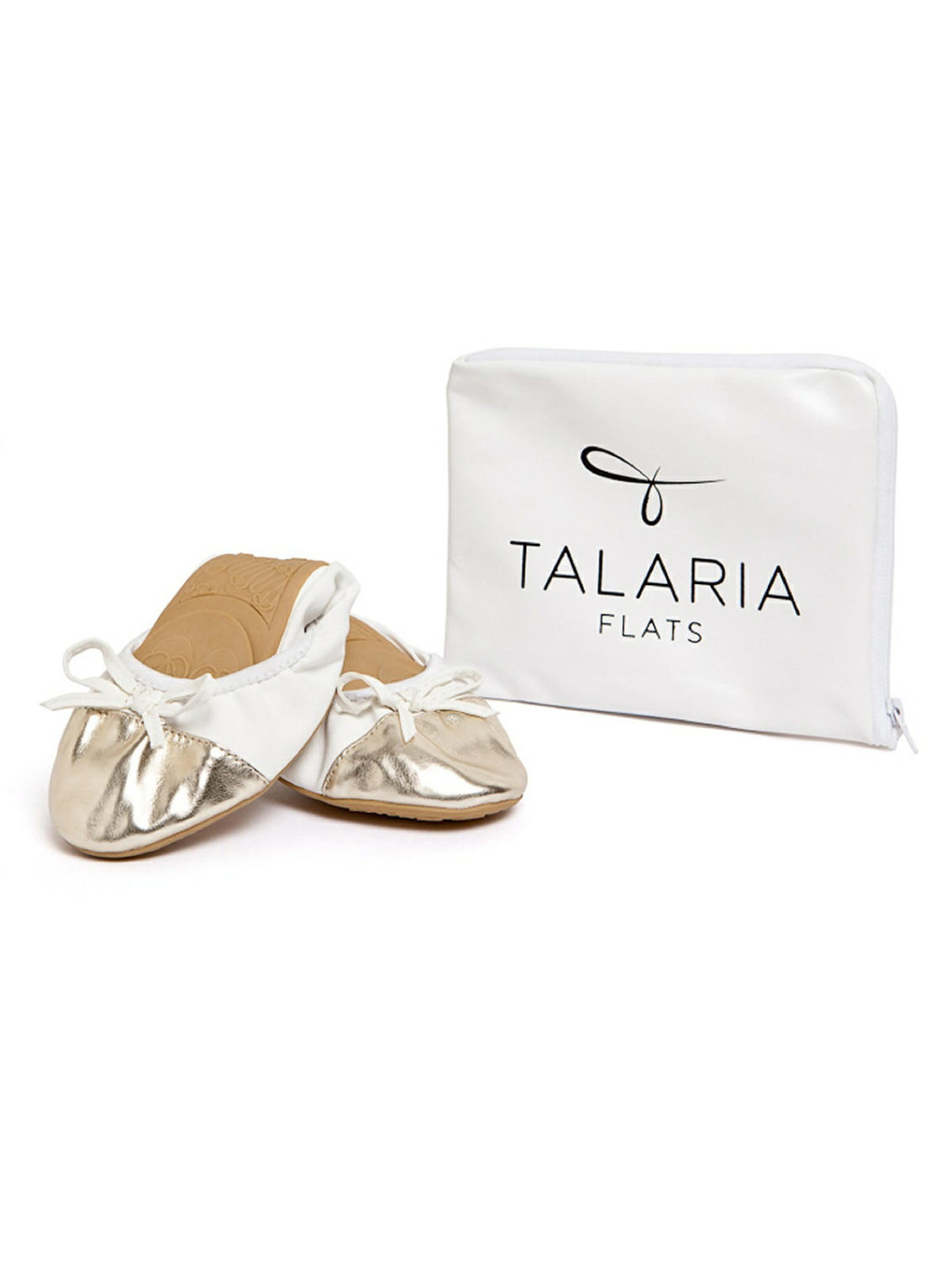 white and gold ballet flats for brides and bridesmaids