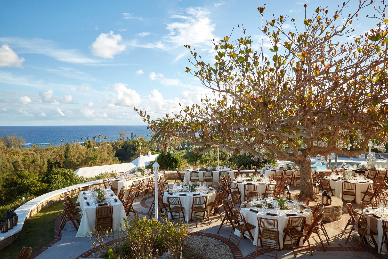 outdoor wedding reception in bermuda