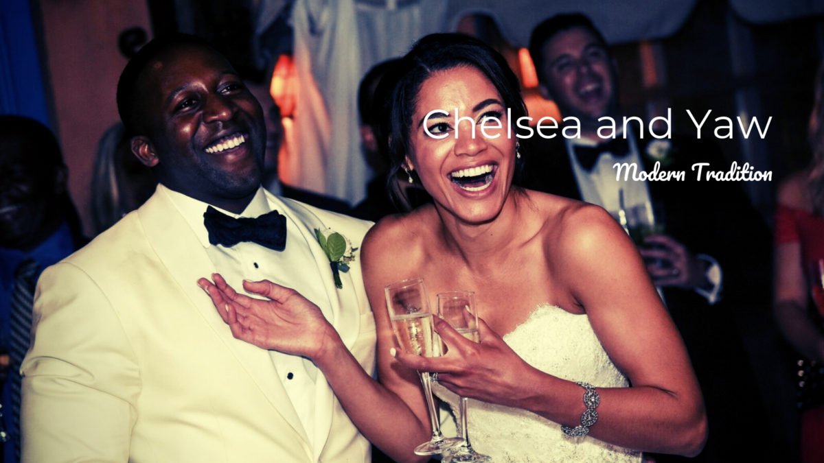bride and groom laughing