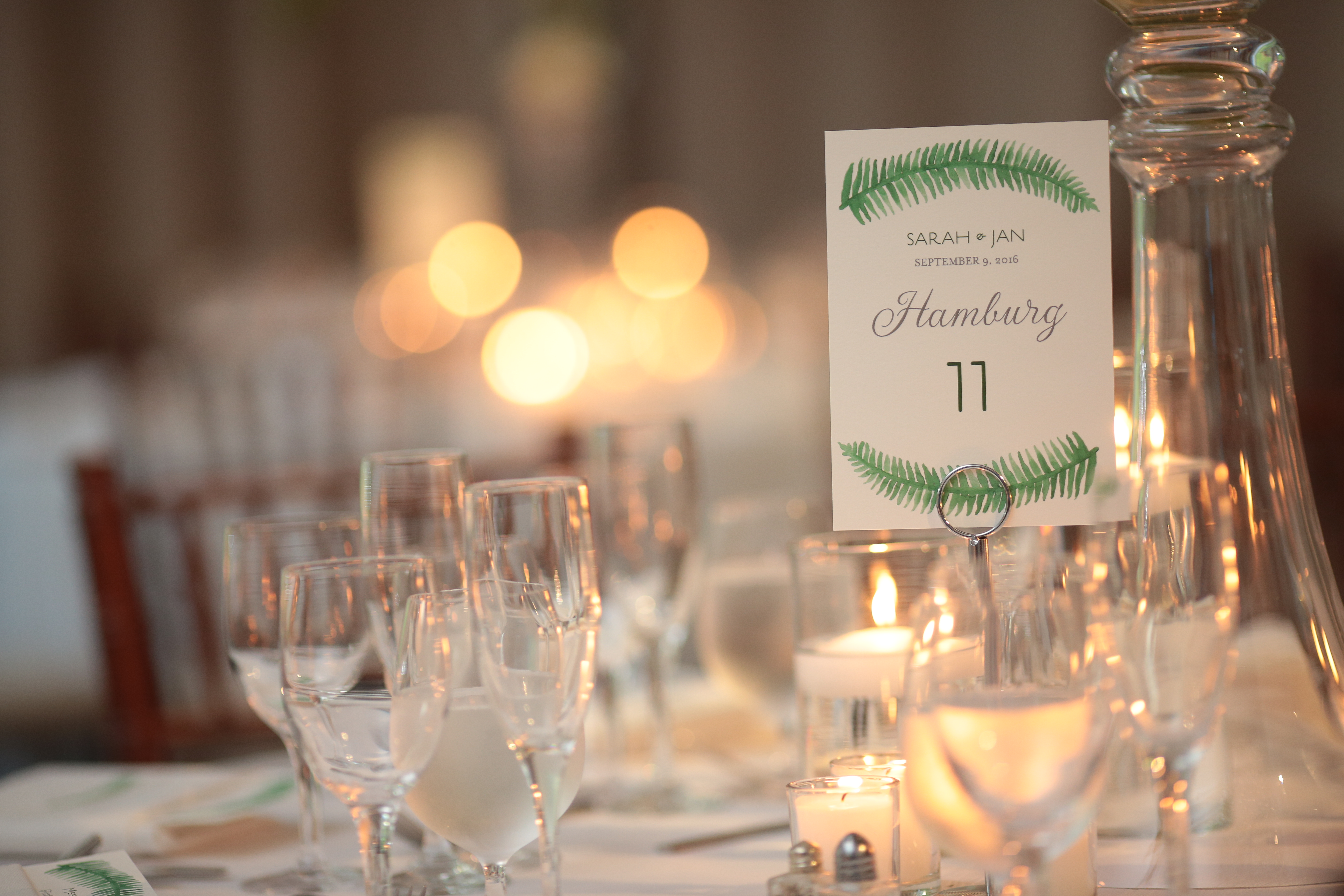 greenery style table number