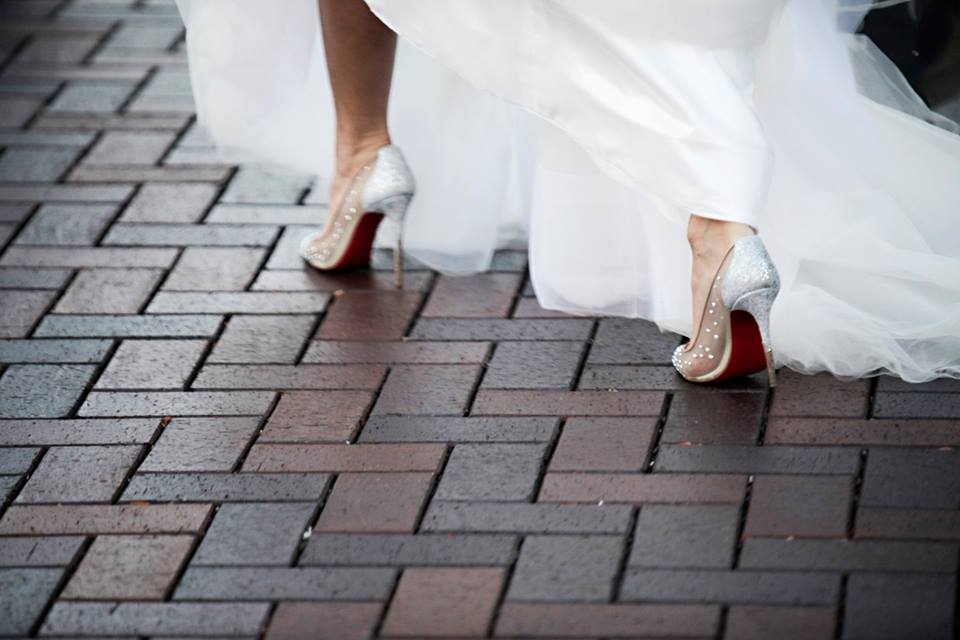 red bottom cinderella wedding shoes