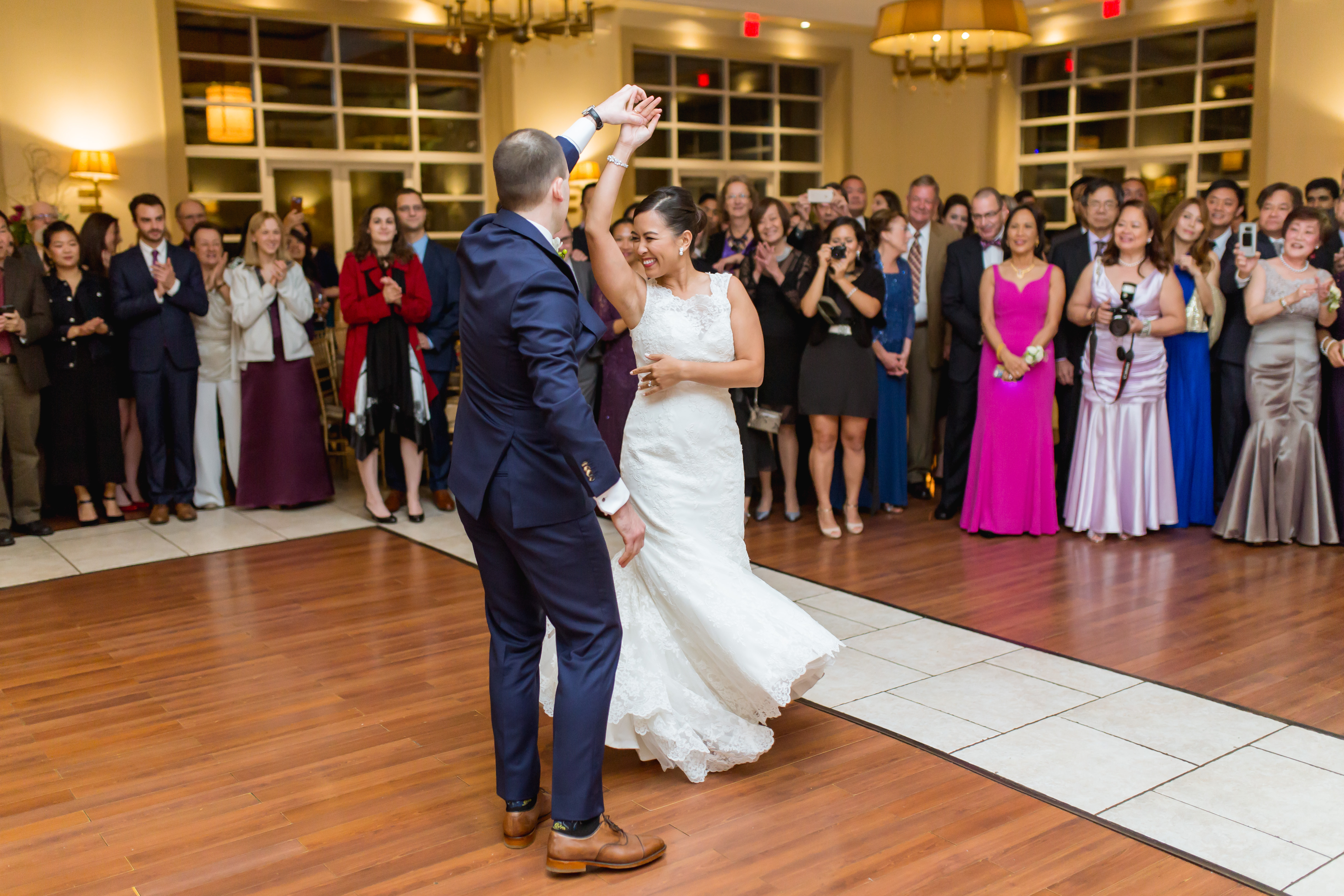 bride and groom first dance