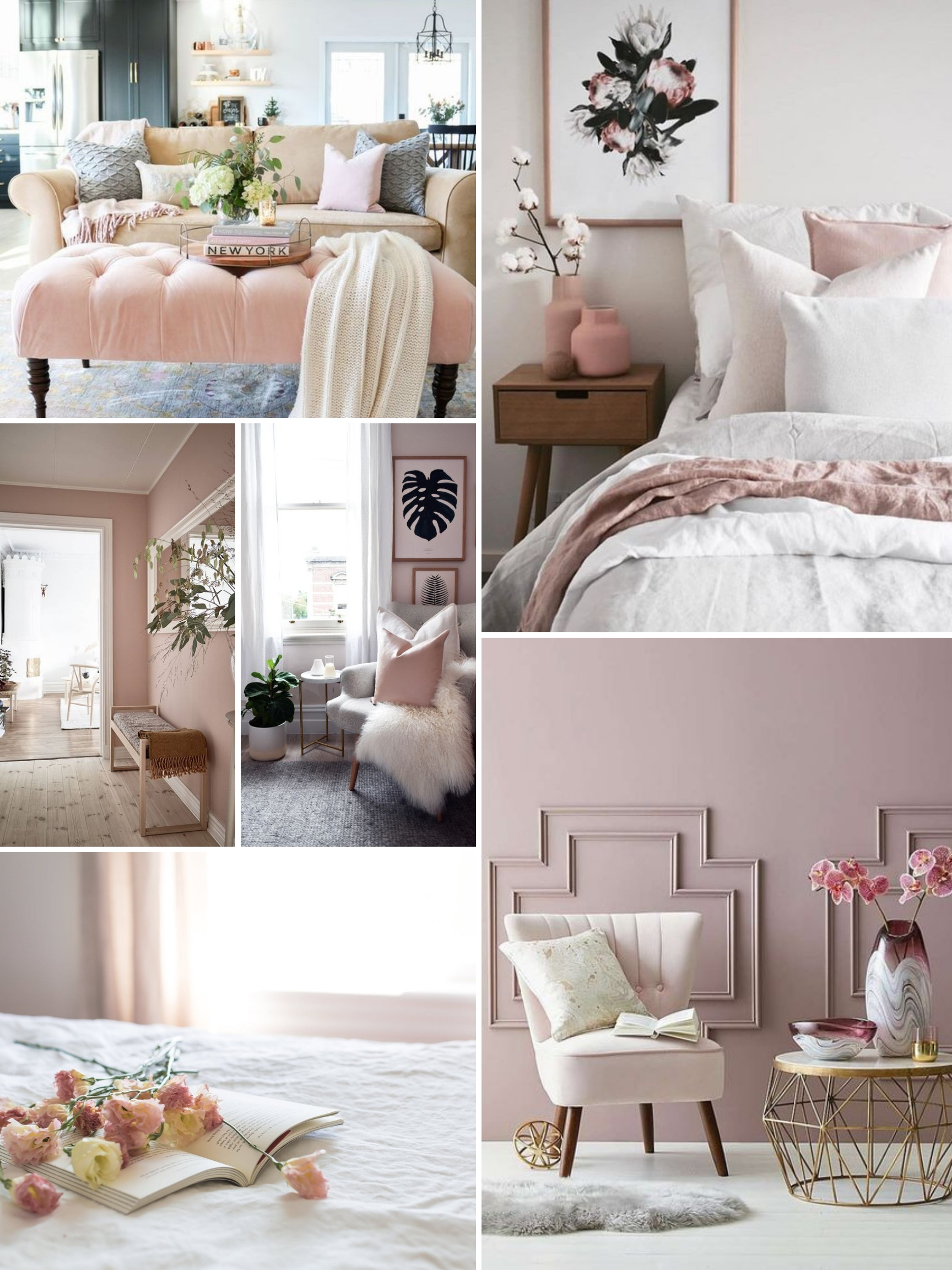 inspo board for blush home design