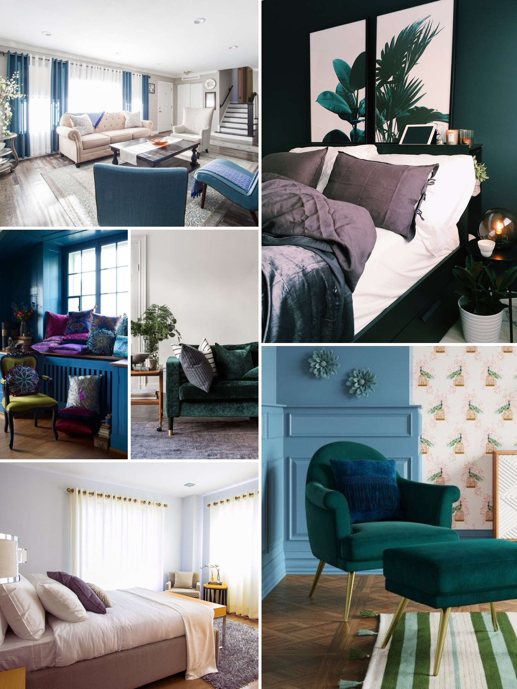 inspo board for jewel tone colors interior design