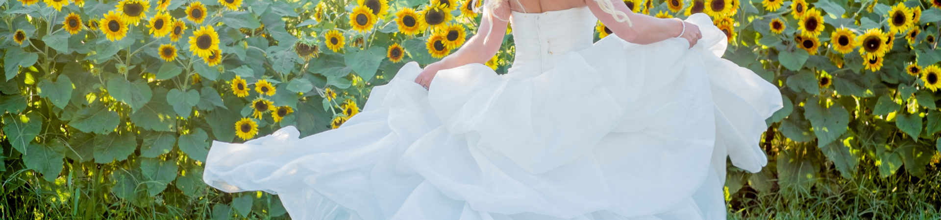 bride twirling in ballgown