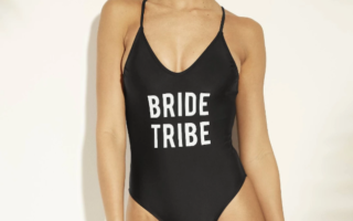 bride tribe black one-piece