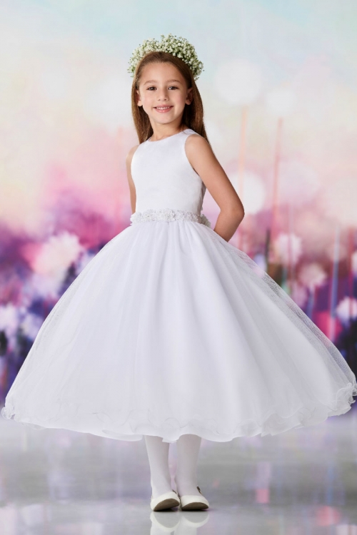 white flower girl dress