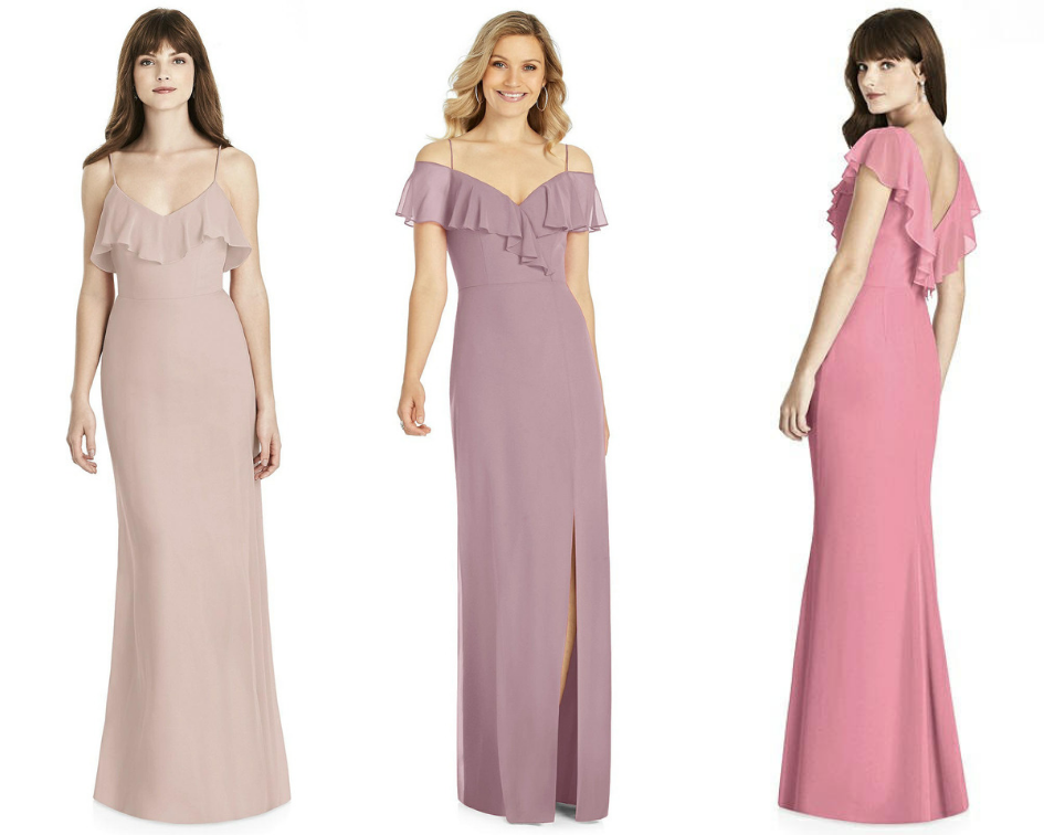 three bridesmaids dresses