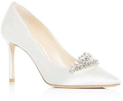 white satin wedding heels