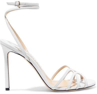 white bridal shoe
