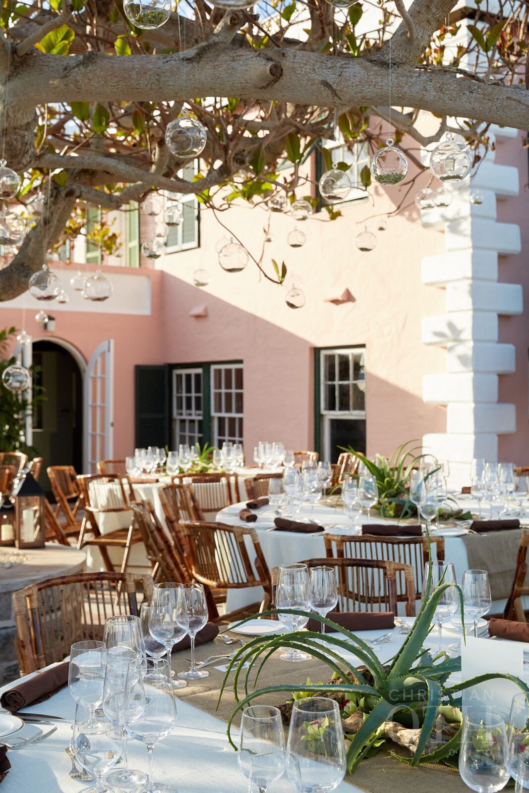 outdoor wedding reception in bermuda