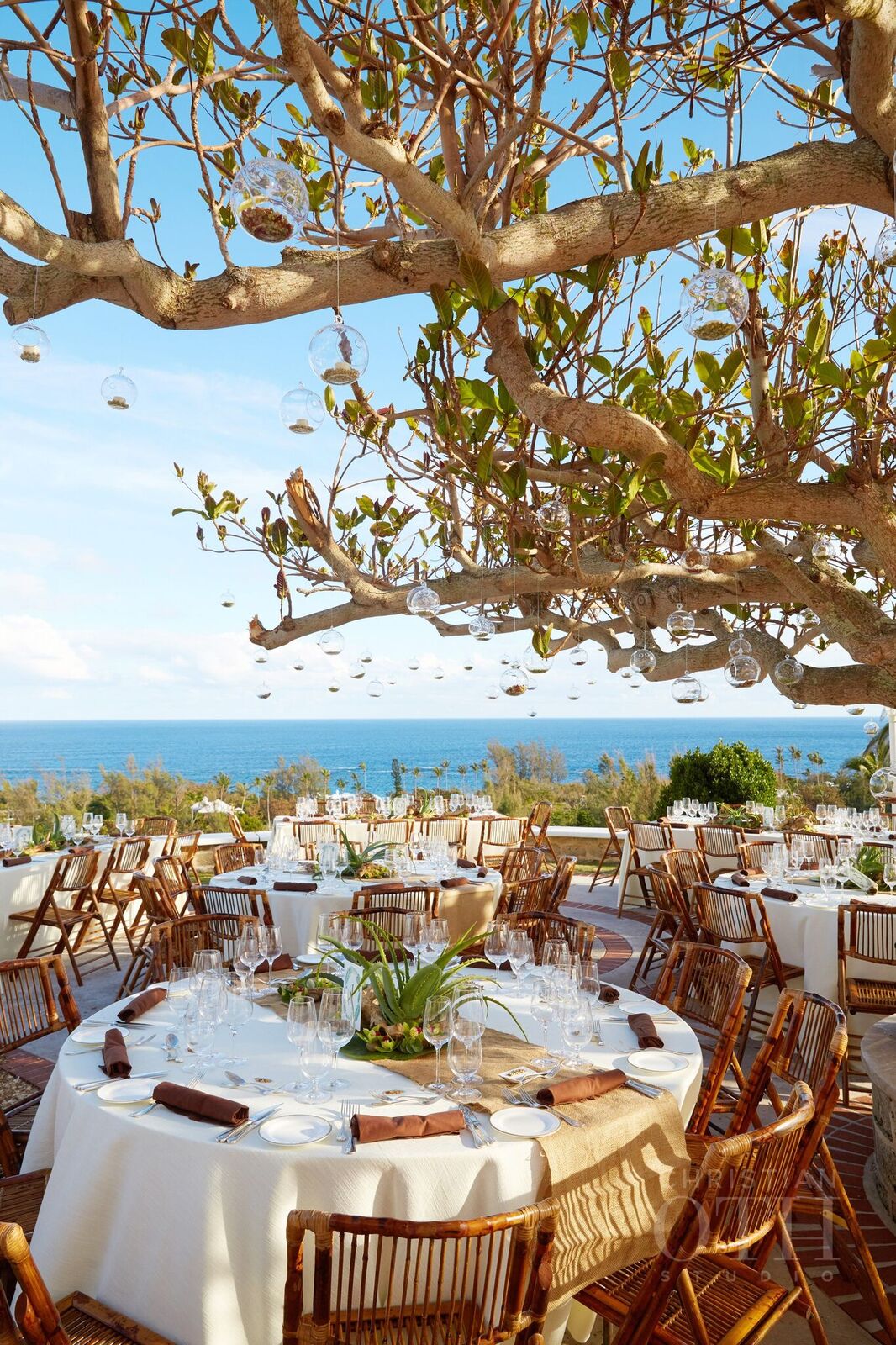 outdoor beach wedding reception