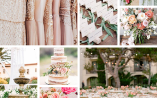 wedding inspo board with lots of colors