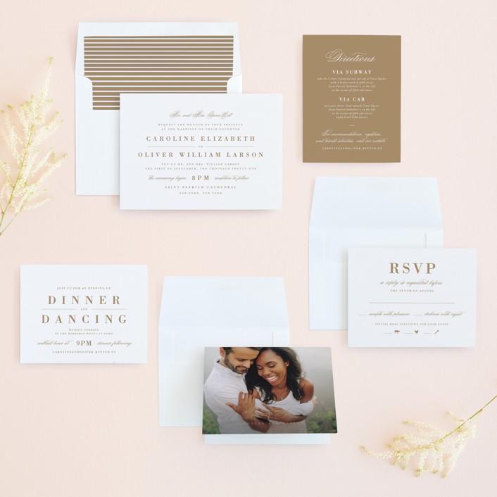 wedding invitation suite with rsvp card