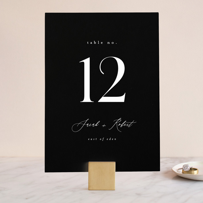 black and white table number