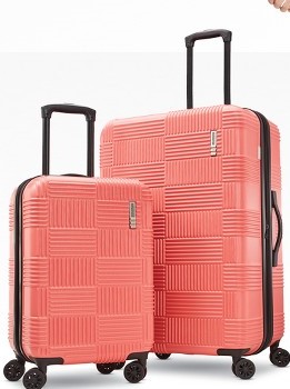 coral suitcase set