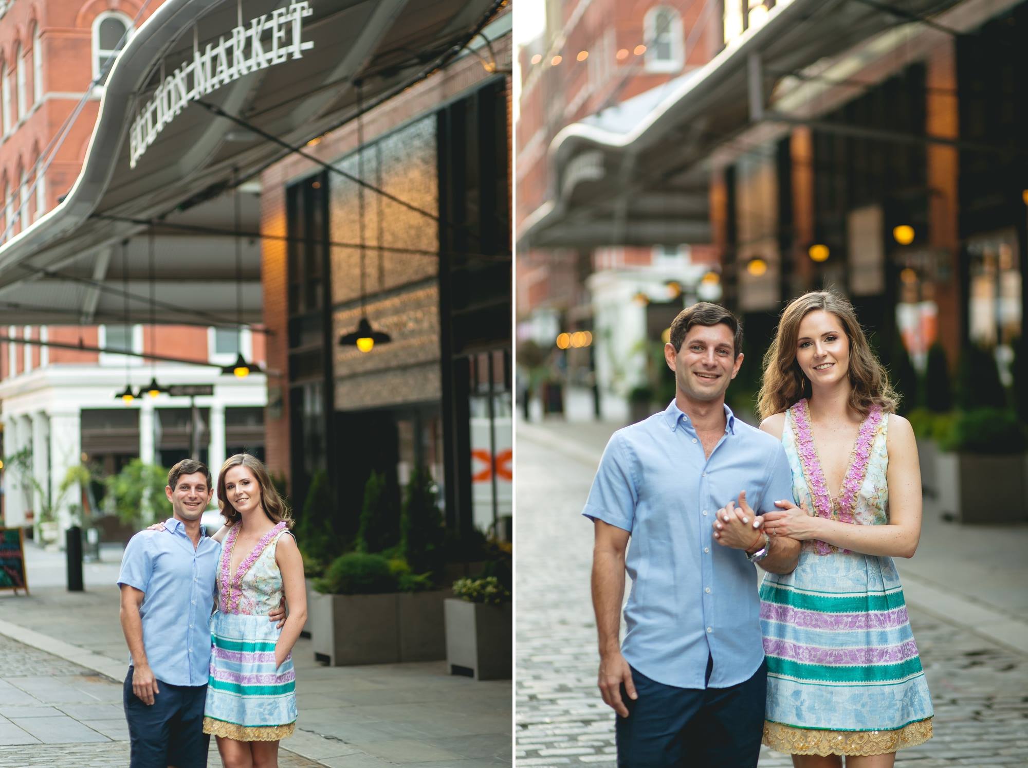 engagement photos of couple in nyc