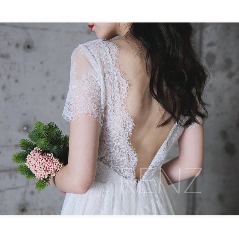 lace wedding gown back