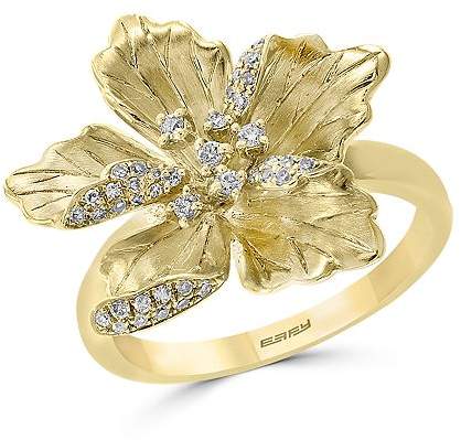 flower and diamond engagement ring