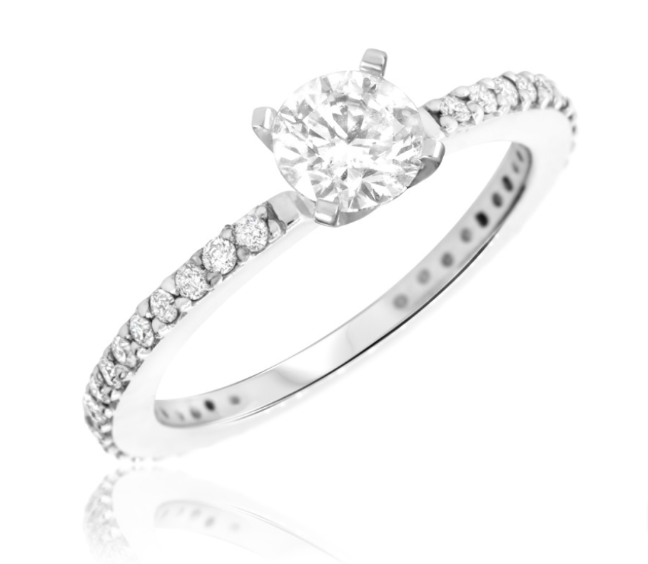 solitaire engagement ring diamond band