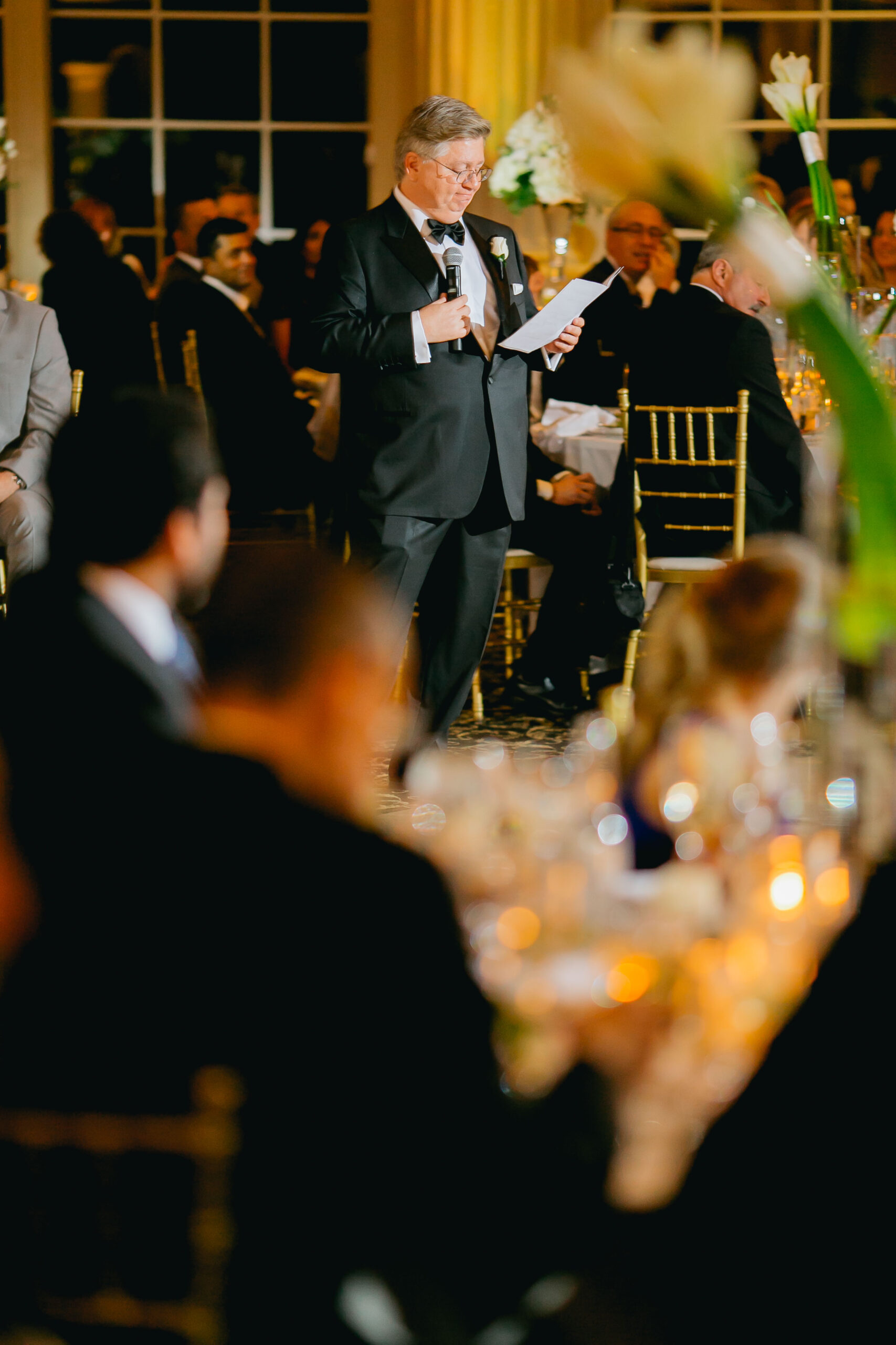 father of the bride giving wedding toast