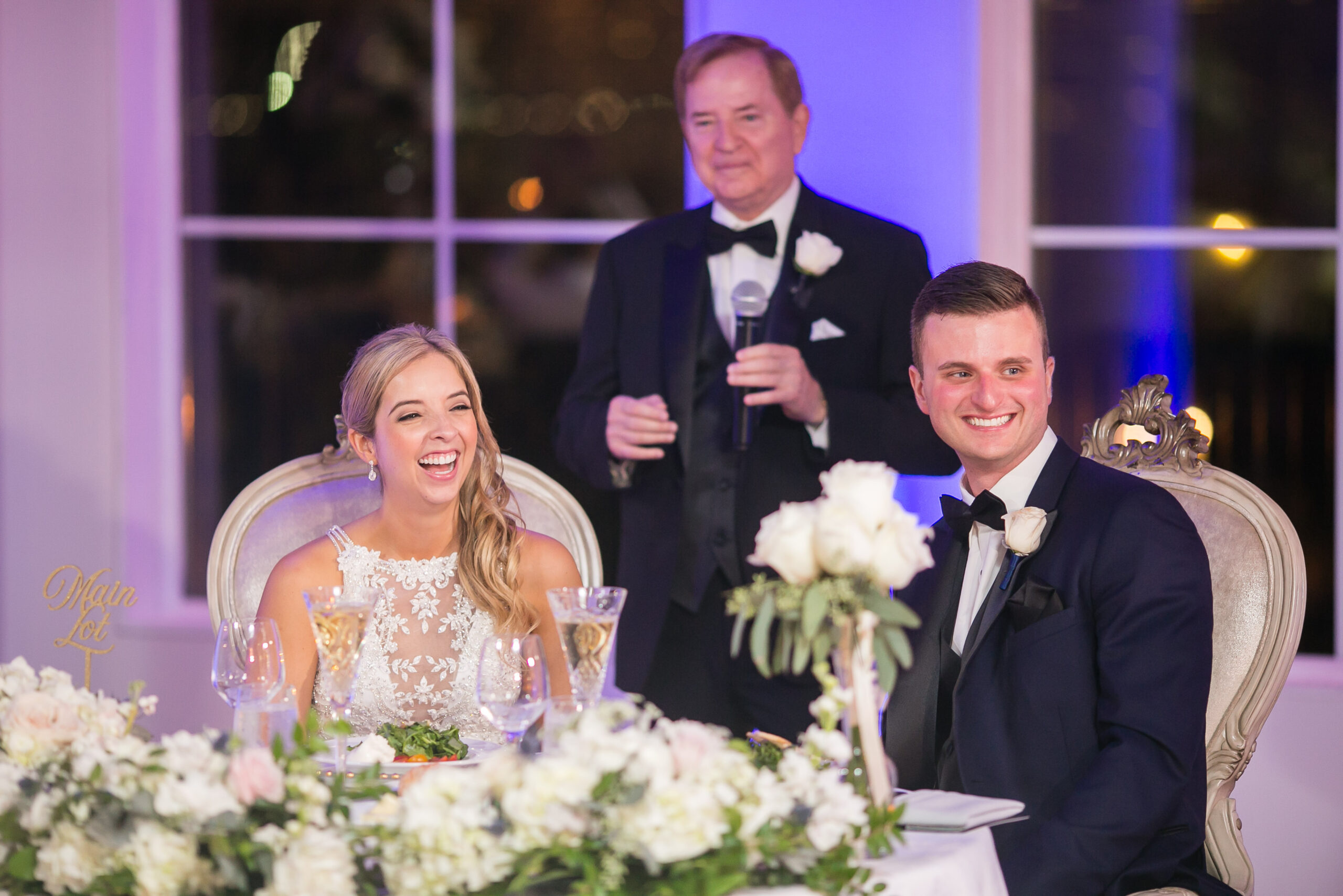 bride and groom wedding toast