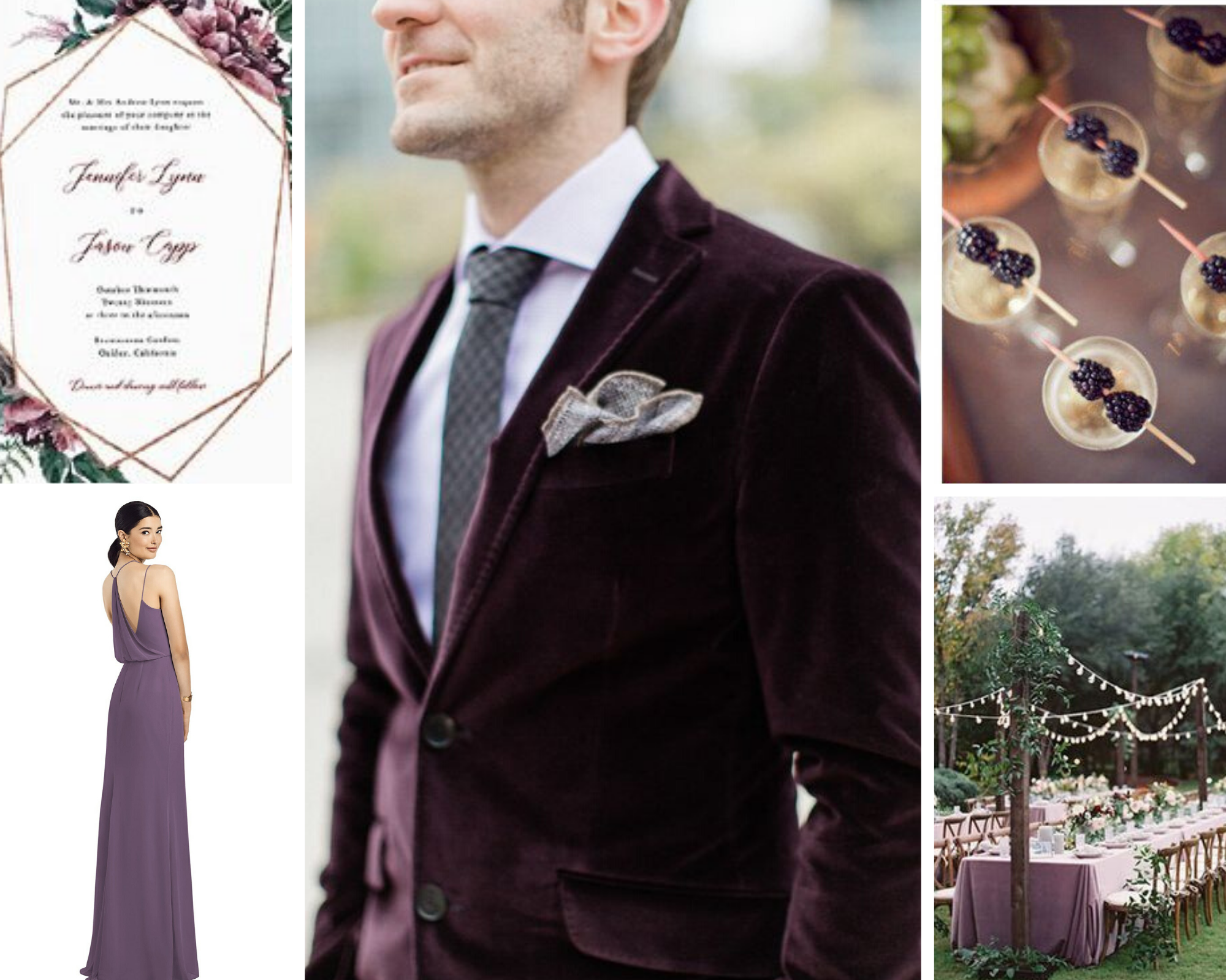 cassis wedding color inspo board