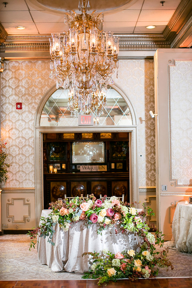 sweetheart table with flowers