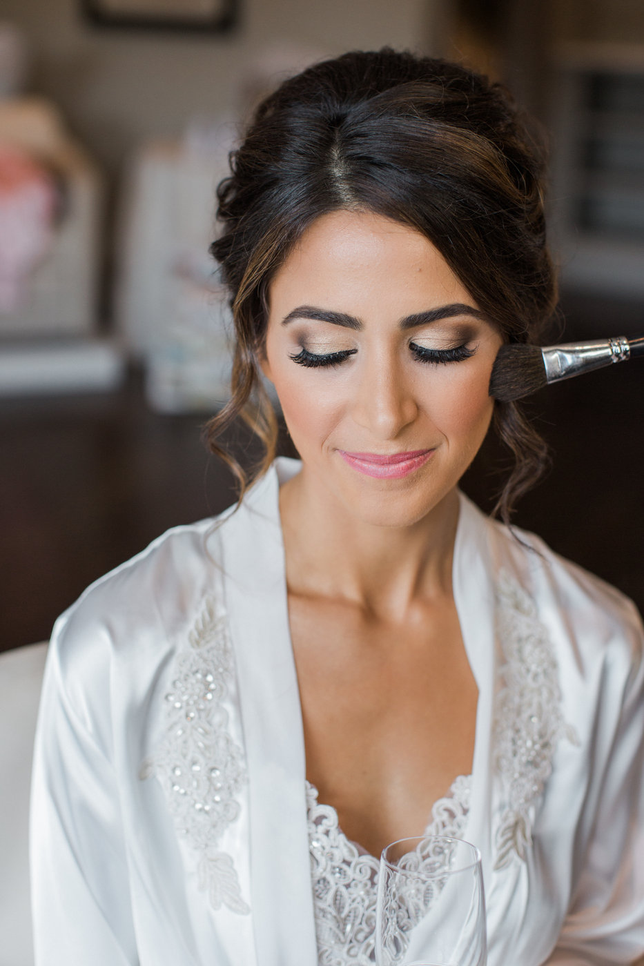 bride hair and makeup done