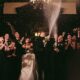 champagne splash at wedding