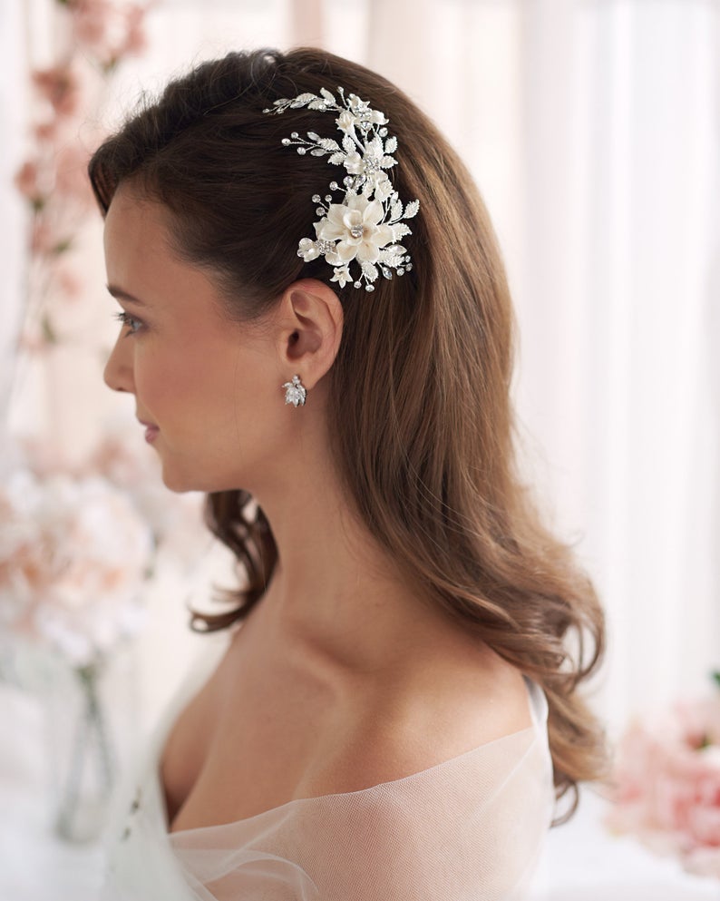 floral bridal headpiece