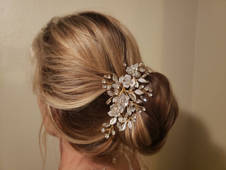 updo with hair comb