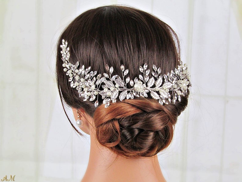 updo with large headpiece