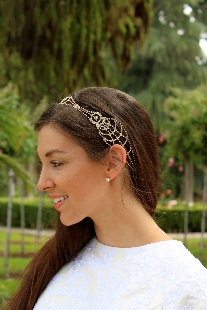 boho gold headband