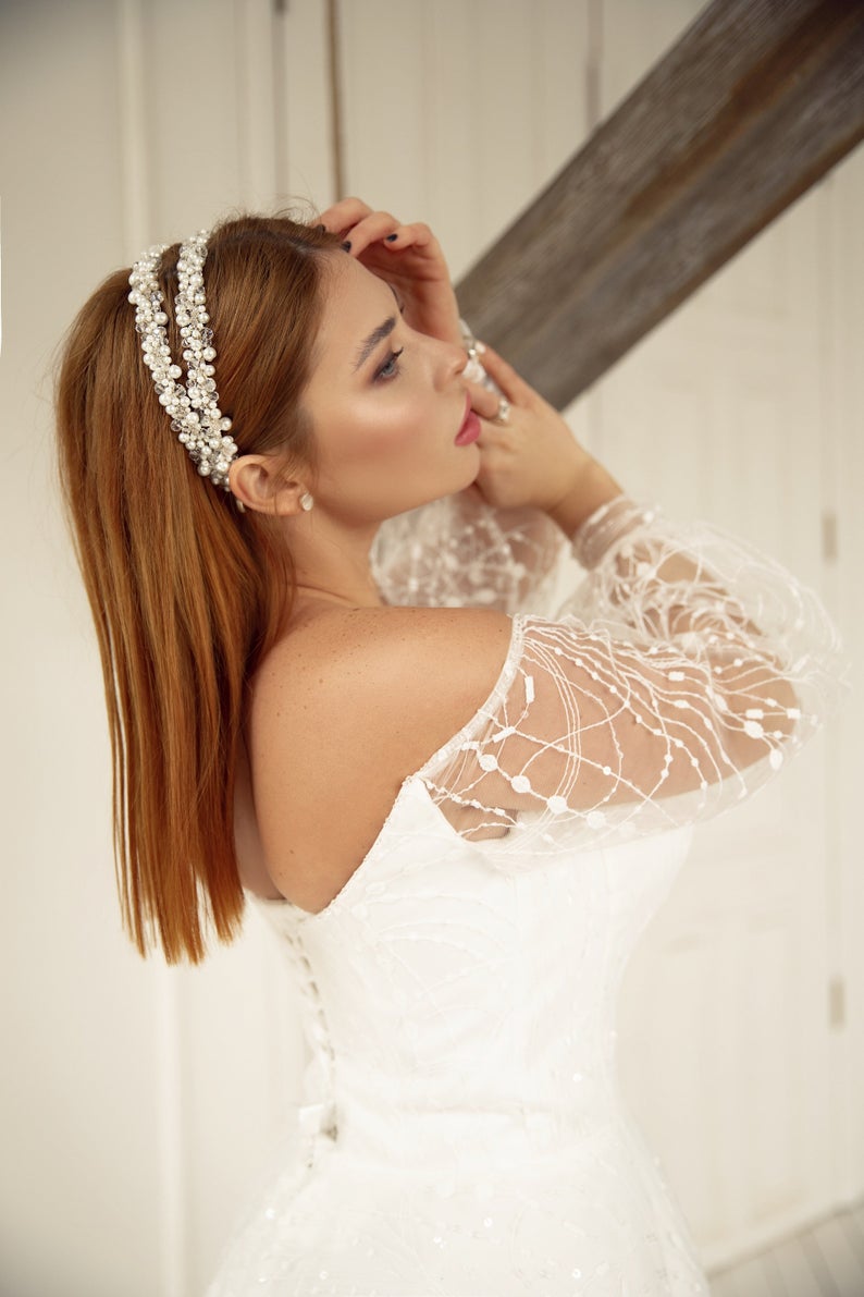 double band wedding hair accessories