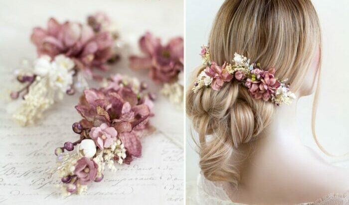 pink flower headpiece