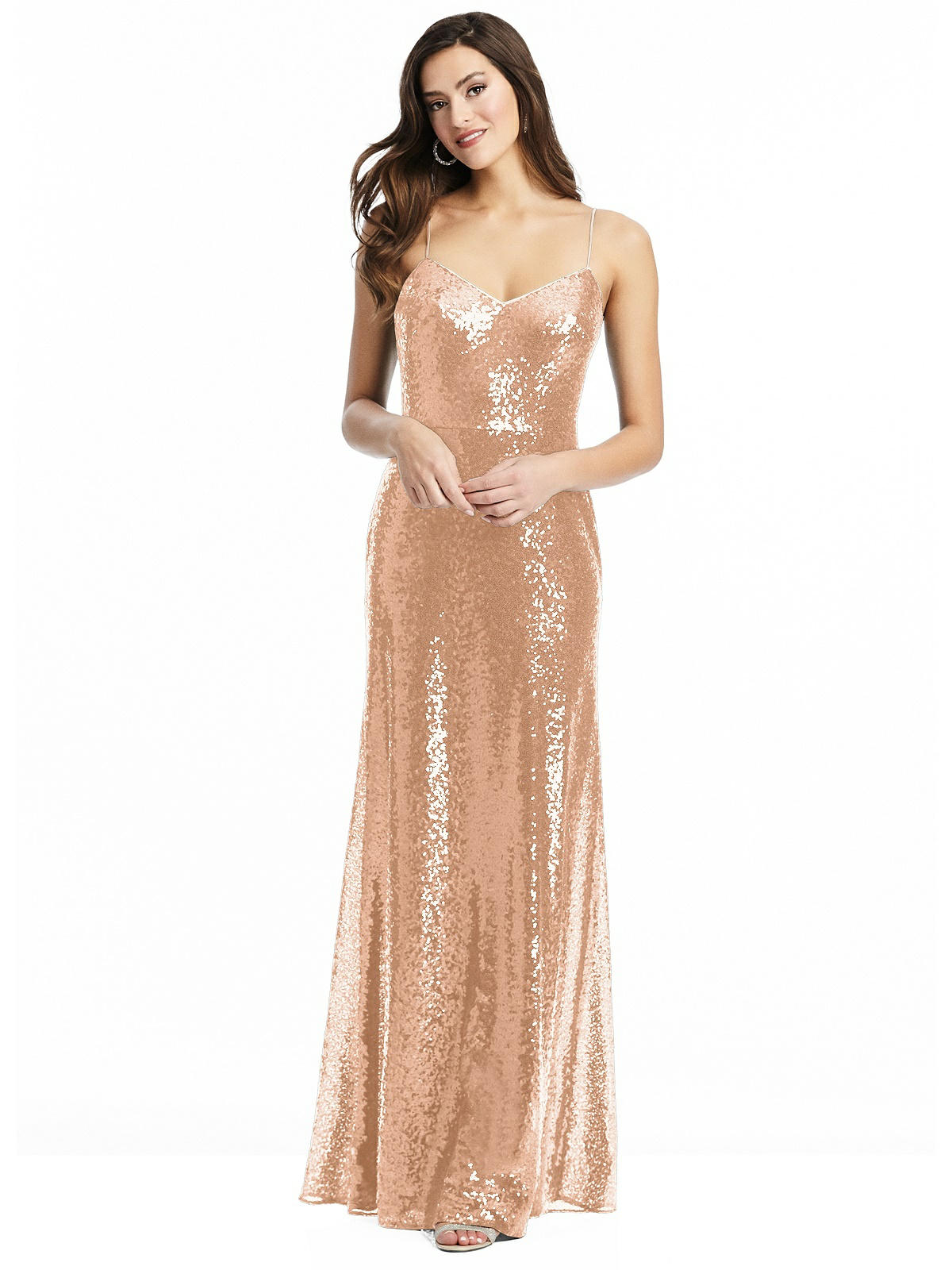 long gold sparkly bridesmaid dress