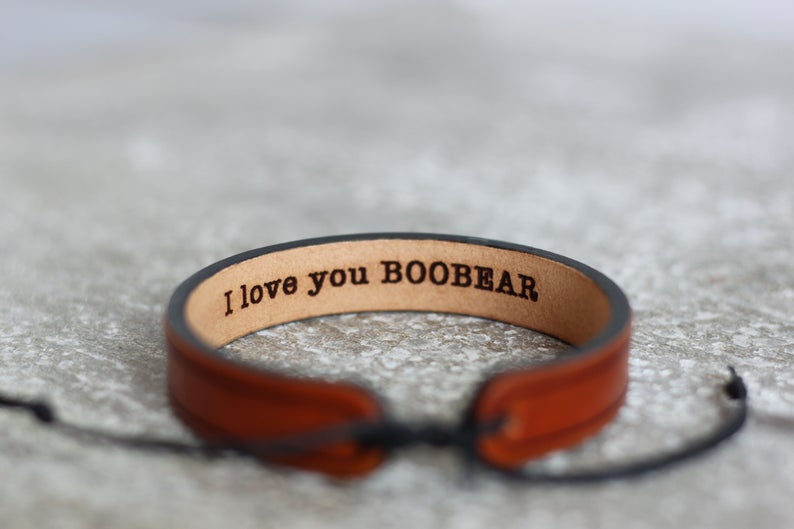 personalized leather bracelet